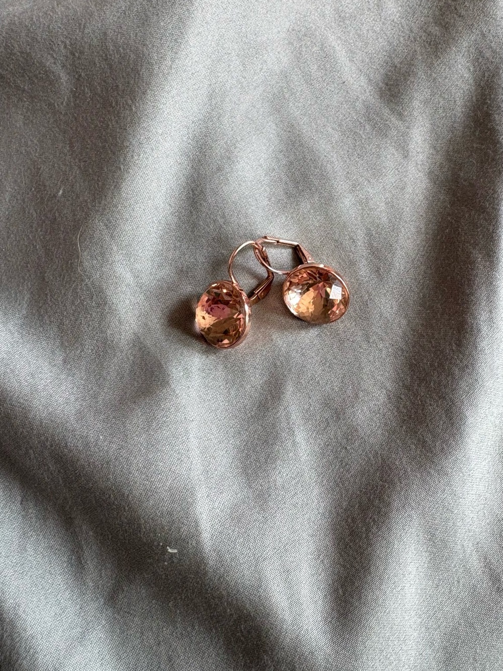 Rose Gold Swarovski Crystal Drop Bella Earrings - Women Jewelry